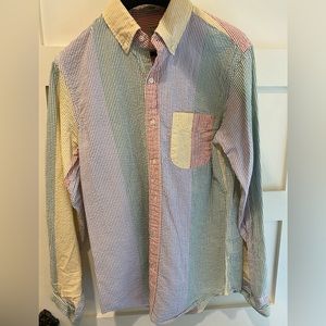 J.crew button up shirt. Multicolor color block. Size small slim fit. Worn once.